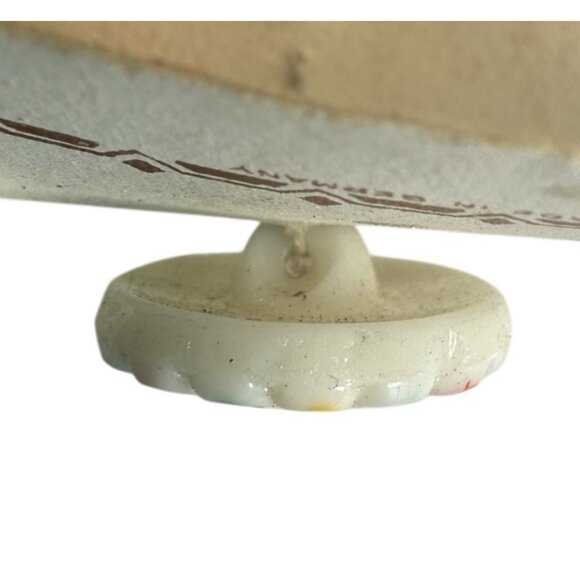 VTG 24 German Shank Buttons Hand Painted Dots White Original Card Sewing Germany - Picture 7 of 7